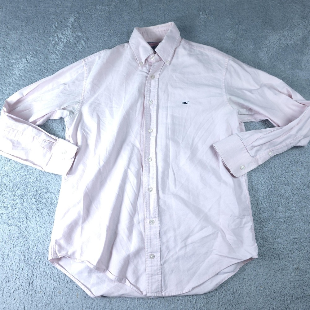 Vineyard Vines Button-Up Mens Small Pink Whale Shirt Long Sleeve Cotton